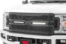 Load image into Gallery viewer, Rough Country Mesh Grille | 12" Dual Row LED | Black | Ford F-250/F-350 Super Duty (17-19) 70216 - Back View