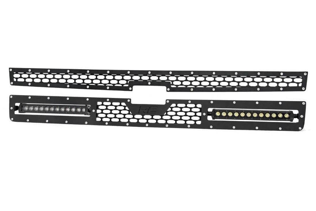 Rough Country Mesh Grille | 12" Single Row LED Pair | Black | Chevy Silverado 2500 HD/3500 HD (11-14) 70155 - Installation...