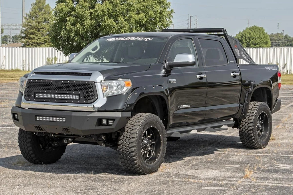 Rough Country Mesh Grille | 30" Dual Row LED | Black | Amber DRL | Toyota Tundra (14-17) 70224 - Additional View 6