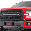 Load image into Gallery viewer, Rough Country Mesh Grille | 30" Dual Row LED | Black | Ford F-150 2WD/4WD (2015-2017) 70193 - Installation View