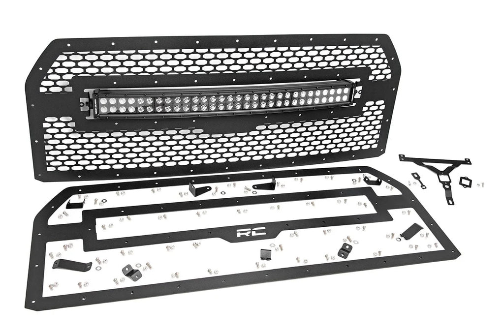 Rough Country Mesh Grille | 30" Dual Row LED | Black | Ford F-150 2WD/4WD (2015-2017) 70193 - Back View