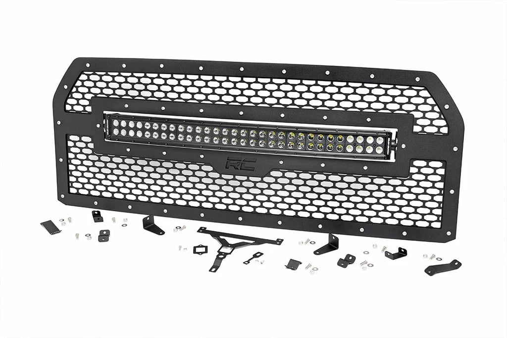 Rough Country Mesh Grille | 30" Dual Row LED | Black | Ford F-150 2WD/4WD (2015-2017) 70193 - Additional View 5