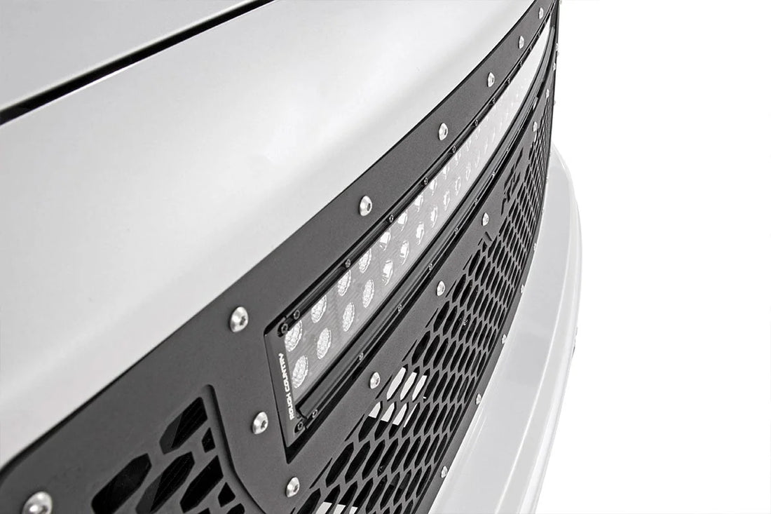 Rough Country Mesh Grille | 30" Dual Row LED | Black | GMC Sierra 1500 2WD/4WD (2014-2015) 70190 - Additional View 6