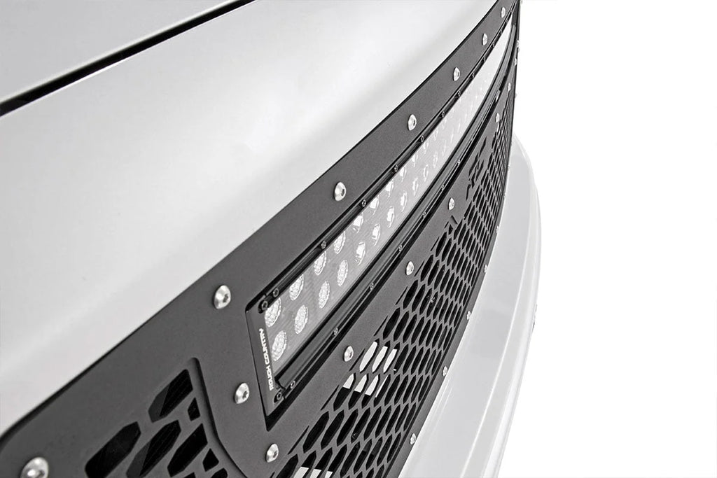 Rough Country Mesh Grille | 30" Dual Row LED | Black | GMC Sierra 1500 2WD/4WD (2014-2015) 70190 - Additional View 6
