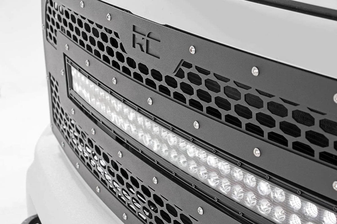 Rough Country Mesh Grille | 30" Dual Row LED | Black | Ram 2500/3500 2WD/4WD (2013-2018) 70152 - Additional View 5