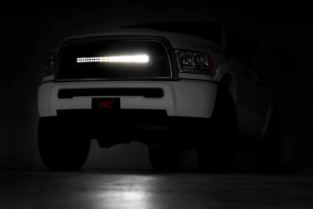 Rough Country Mesh Grille | 30" Dual Row LED | Black | Ram 2500/3500 2WD/4WD (2013-2018) 70152 - Additional View 6