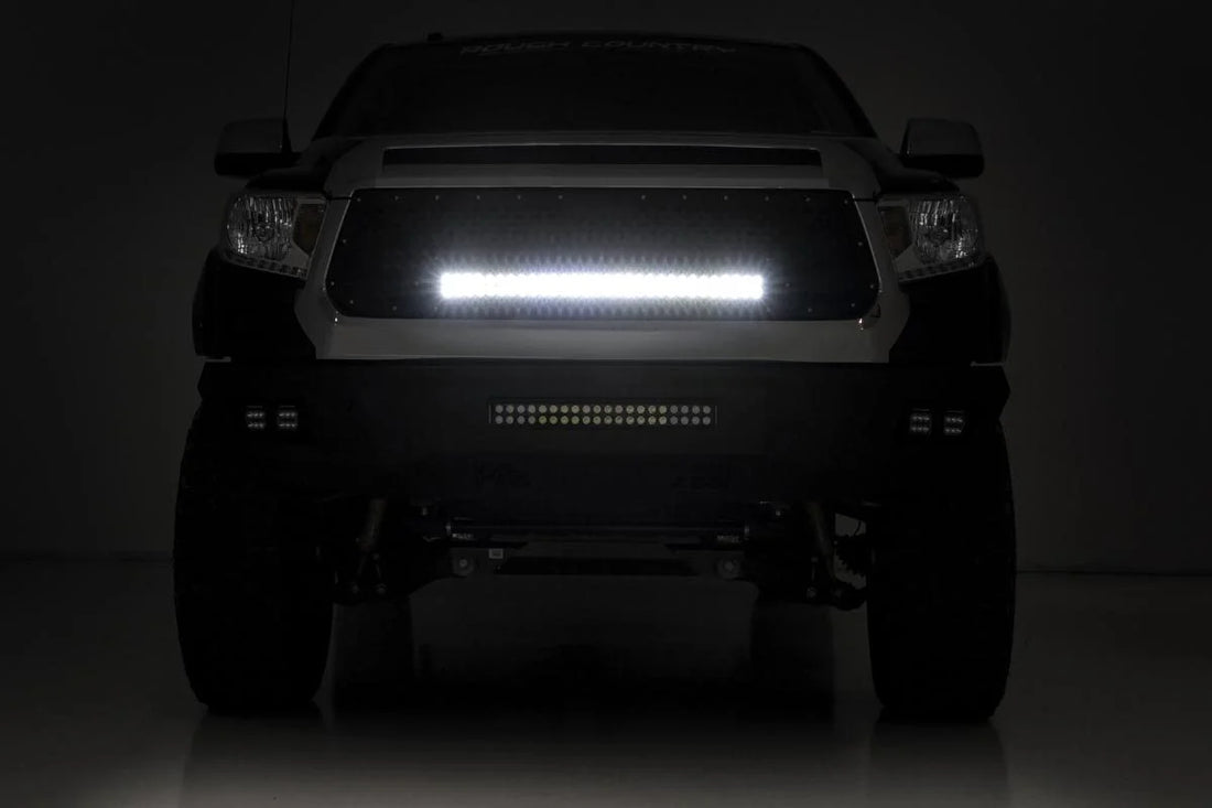 Rough Country Mesh Grille | 30" Dual Row LED | Black | Toyota Tundra 2WD/4WD (2014-2017) 70226 - Additional View 5