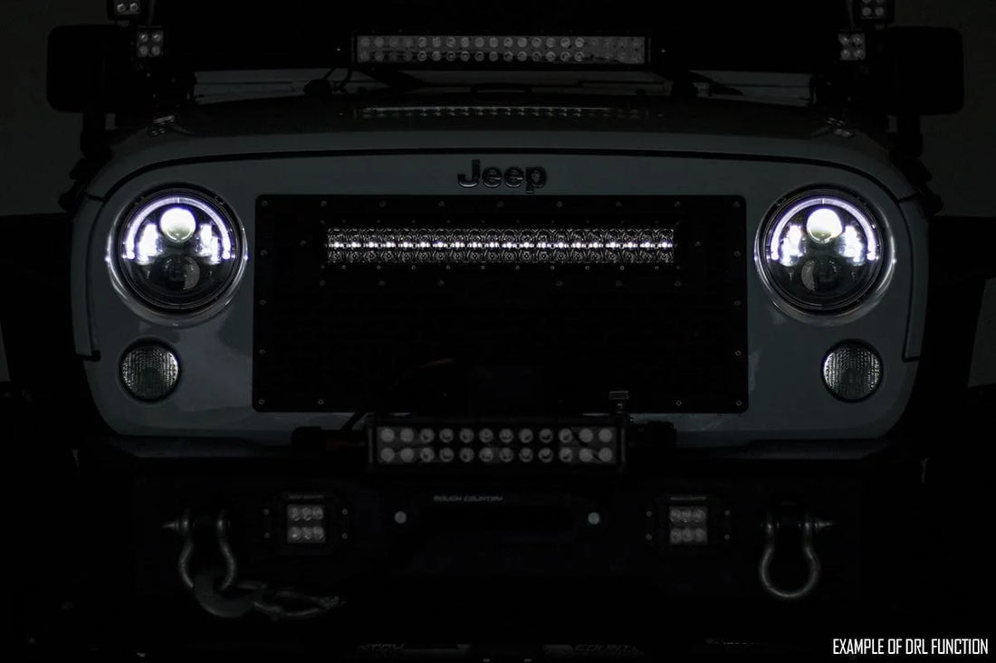 Rough Country Mesh Grille | 30" Dual Row LED | Black | White DRL | Ram 1500 2WD/4WD (13-18 & Classic) 70199DRL - Installat...