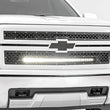 Load image into Gallery viewer, Rough Country Mesh Grille | 30" Single Row LED | Black | Chevy Silverado 1500 (14-15) 70103 - Installation View