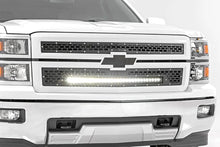 Load image into Gallery viewer, Rough Country Mesh Grille | 30" Single Row LED | Black | Chevy Silverado 1500 (14-15) 70103 - Installation View