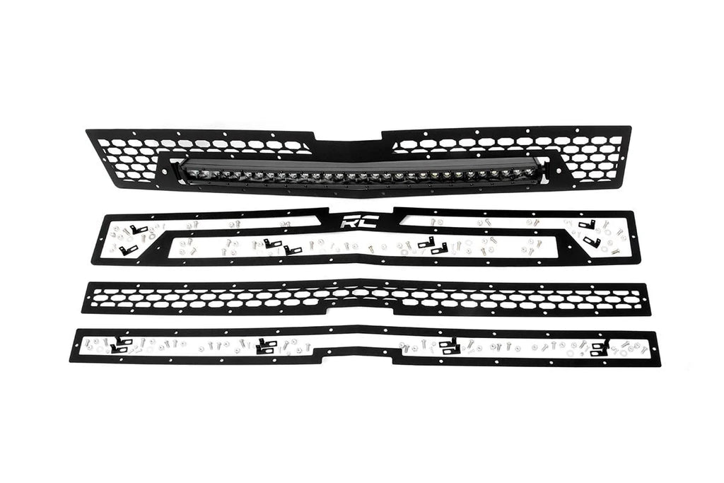 Rough Country Mesh Grille | 30" Single Row LED | Black | Chevy Silverado 1500 (14-15) 70103 - Additional View 5
