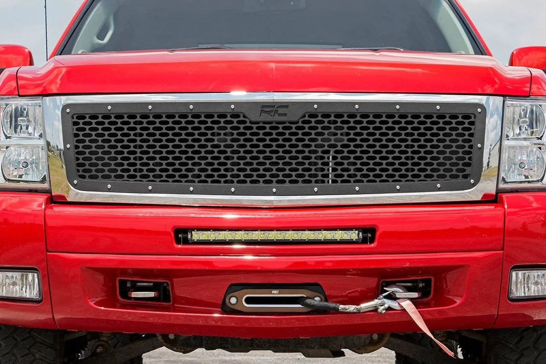 Rough Country Mesh Grille | Chevy Silverado 1500 2WD/4WD (2007-2013) 70194 - Installation View