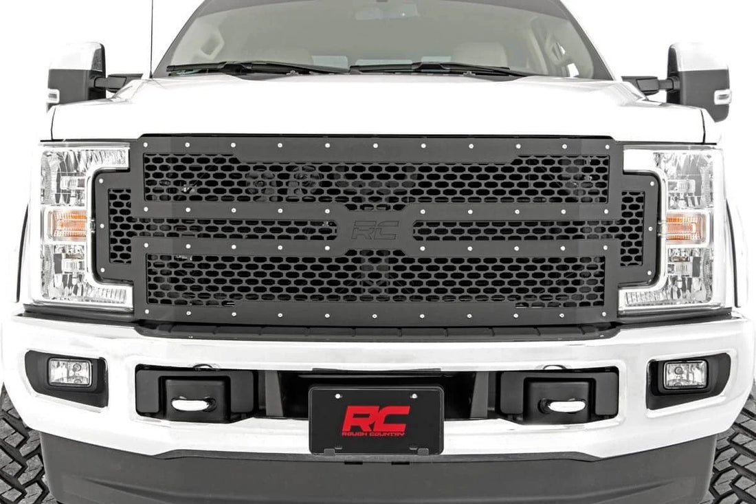 Rough Country Mesh Grille | Ford F-250/F-350 Super Duty 2WD/4WD (2017-2019) 70213 - Side View