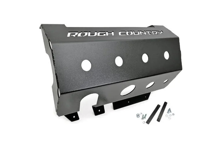 Rough Country Muffler Skid Plate | Jeep Wrangler JK/Wrangler Unlimited  (2007-2018) 779 - Side View