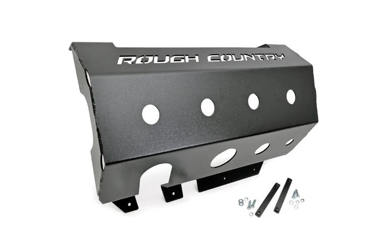 Rough Country Muffler Skid Plate | Jeep Wrangler JK/Wrangler Unlimited  (2007-2018) 779 - Side View