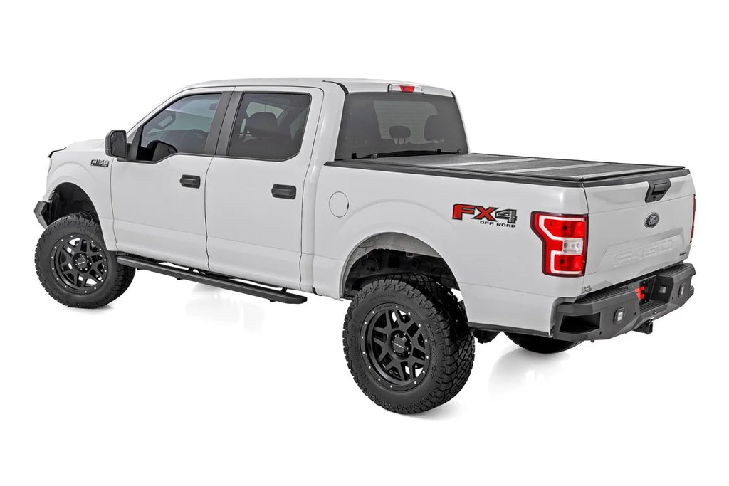 Rough Country Multi-Color LED Running Boards | Crew Cab | Ford F-150/Lightning/F-250/F-350/Raptor (15-26) - Back View