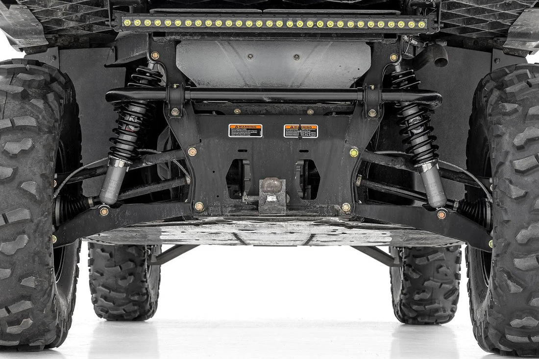 Rough Country N3 Rear Coil Over Shocks | Stock | Can-Am Defender HD 5/HD 8/HD 9 - Side View