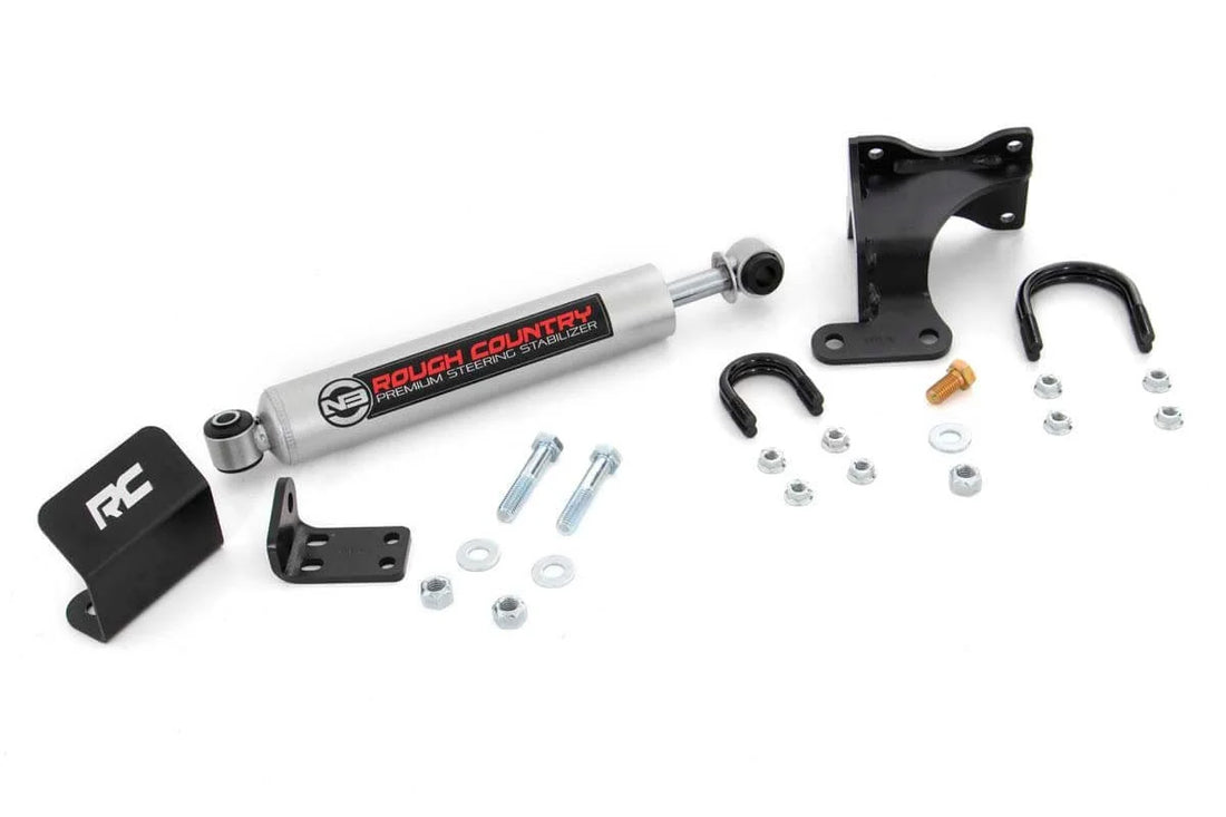 Rough Country N3 Steering Stabilizer | Axle Bracket | 2-8 Inch Lift | Jeep Wrangler JK (07-18) 8731930 - Side View