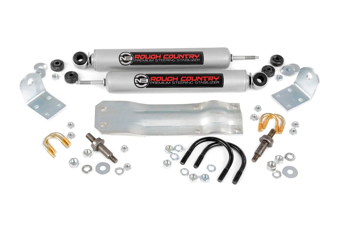 Rough Country N3 Steering Stabilizer | Dual | 2-8 Inch Lift | Dodge 1500 4WD (1994-1999) 8732130 - Side View