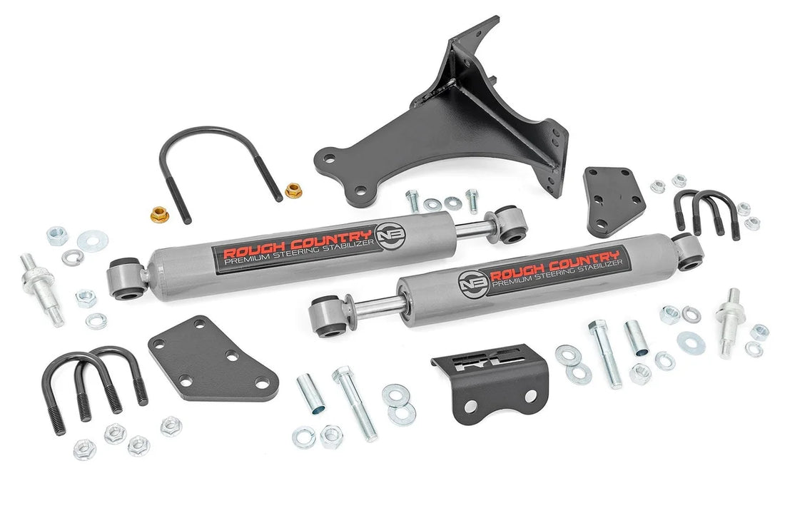 Rough Country N3 Steering Stabilizer | Dual | 2-8 Inch Lift | Ford F-250/F-350 Super Duty (05-24) 8749130 - Side View