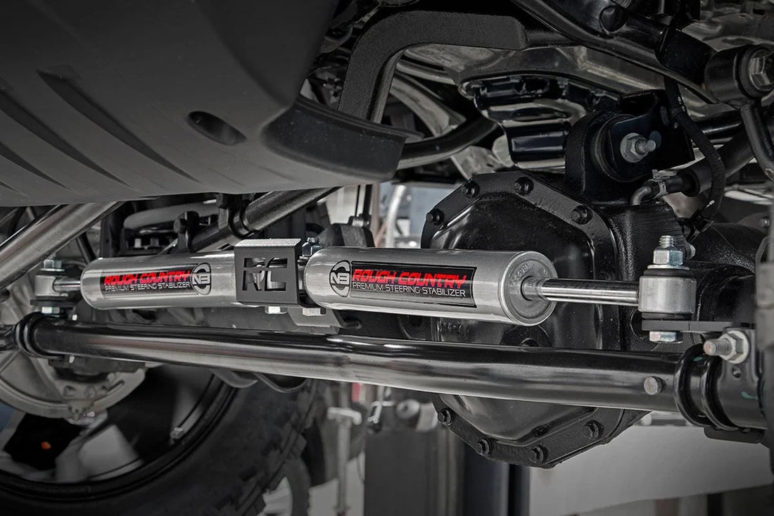 Rough Country N3 Steering Stabilizer | Dual | 2.5-8 Inch Lift | Jeep Gladiator JT/Wrangler JL (18-24) 87304 - Back View