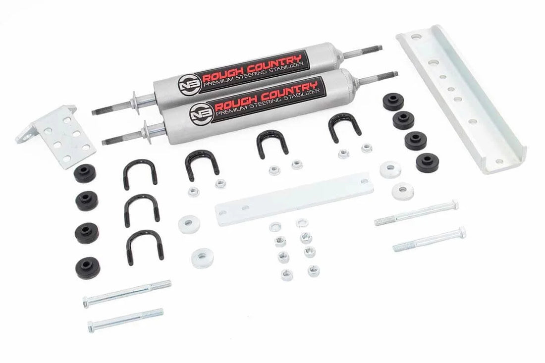 Rough Country N3 Steering Stabilizer | Dual | Ford Bronco/F-150/F-250  (1980-1998) 8733830 - Side View