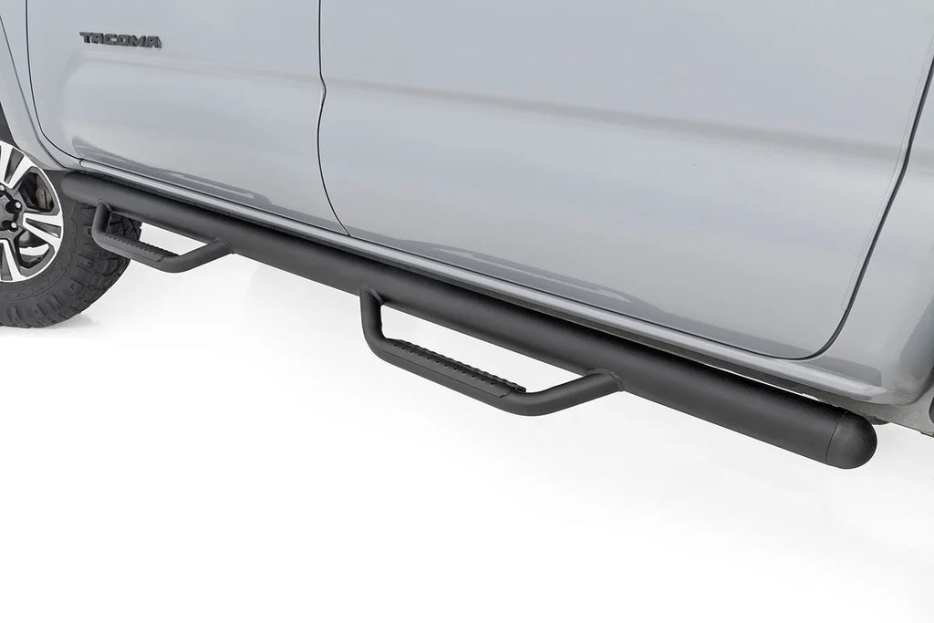 Rough Country Nerf Steps | Cab Length | Crew Cab | 5' Bed | Toyota Tacoma 2WD/4WD (05-23) - Installation View