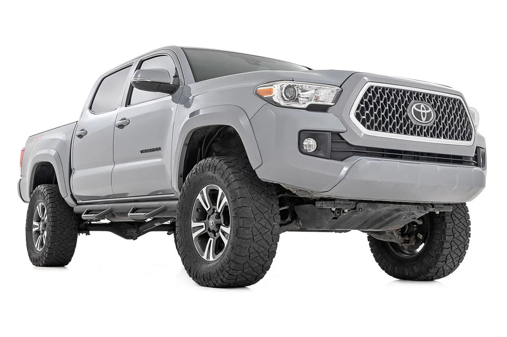Rough Country Nerf Steps | Cab Length | Crew Cab | 5' Bed | Toyota Tacoma 2WD/4WD (05-23) - Installation View