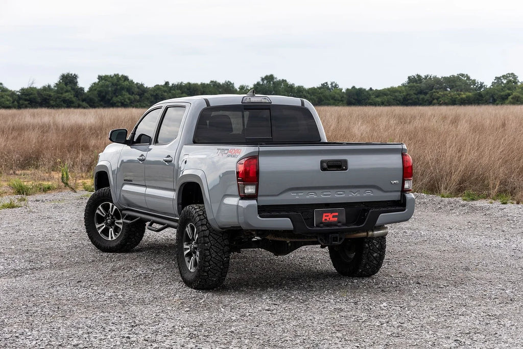Rough Country Nerf Steps | Cab Length | Crew Cab | 5' Bed | Toyota Tacoma 2WD/4WD (05-23) - Installation View