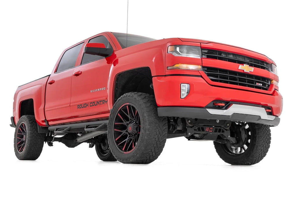 Rough Country Nerf Steps | Cab Length | Crew Cab | Chevy/GMC 1500 (14-18 & Classic) - Side View