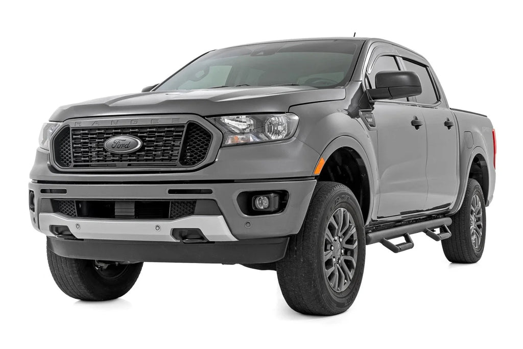 Rough Country Nerf Steps | Cab Length | Crew Cab | Ford Ranger 2WD/4WD (2019-2025) - Side View