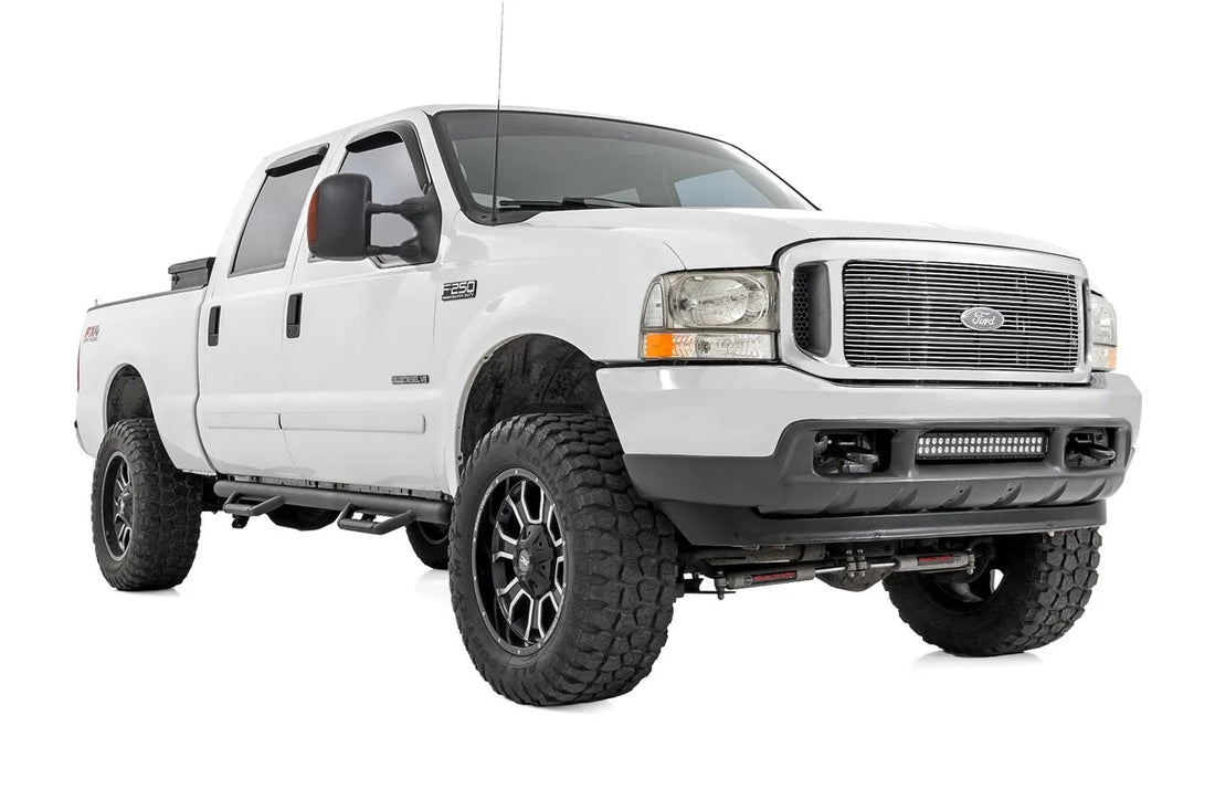 Rough Country Nerf Steps | Cab Length | Crew Cab | Ford F-250/F-350 Super Duty (99-16) - Side View