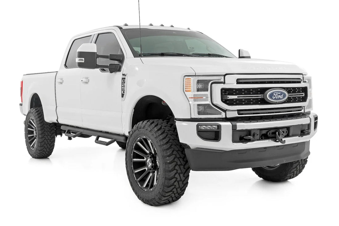 Rough Country Nerf Steps | Cab Length | Crew | Ford F-150/Lightning/F-250/F-350/Raptor (15-26) - Side View