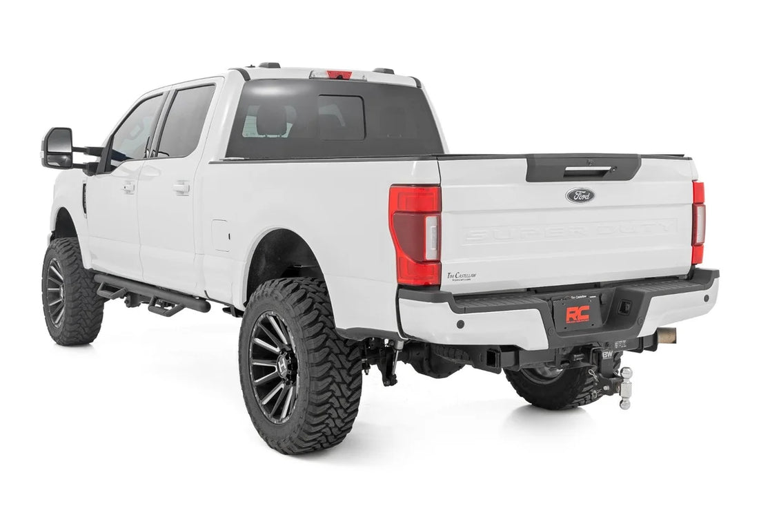 Rough Country Nerf Steps | Cab Length | Crew | Ford F-150/Lightning/F-250/F-350/Raptor (15-26) - Back View