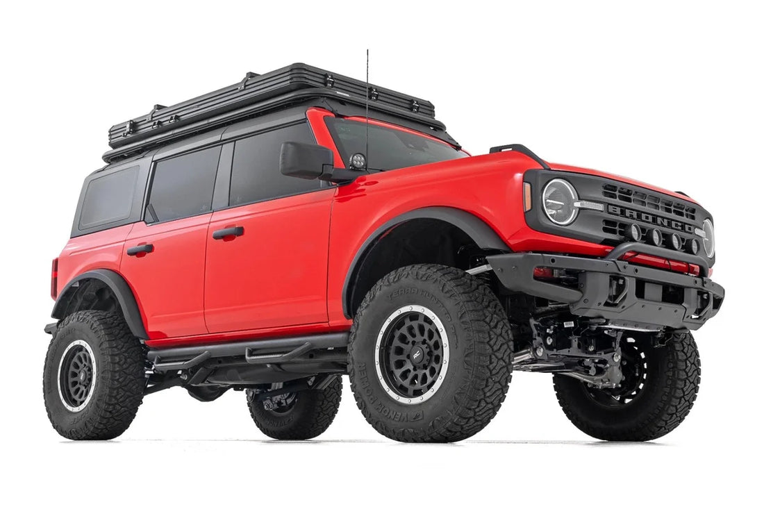 Rough Country Nerf Steps | Wheel to Wheel | 4 Door | Ford Bronco 4WD (2021-2025) - Side View