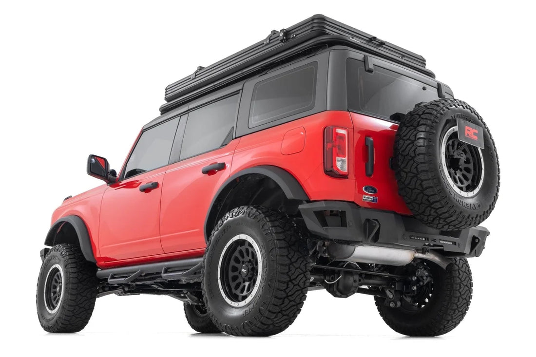 Rough Country Nerf Steps | Wheel to Wheel | 4 Door | Ford Bronco 4WD (2021-2025) - Back View