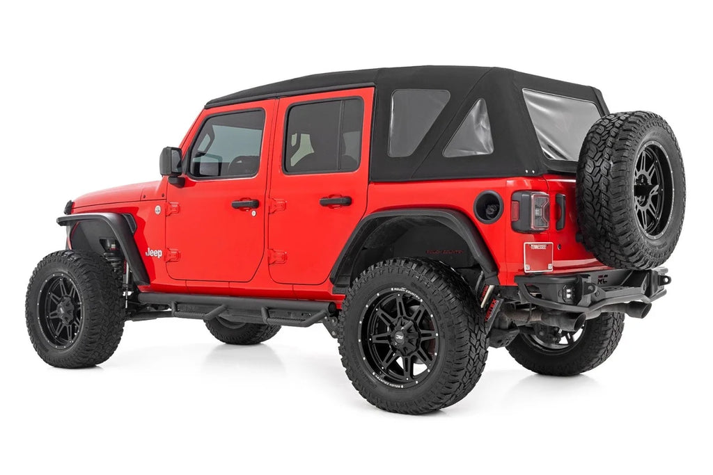 Rough Country Nerf Steps | Wheel to Wheel | 4 Door | Jeep Wrangler Unlimited 4WD (18-26) - Side View