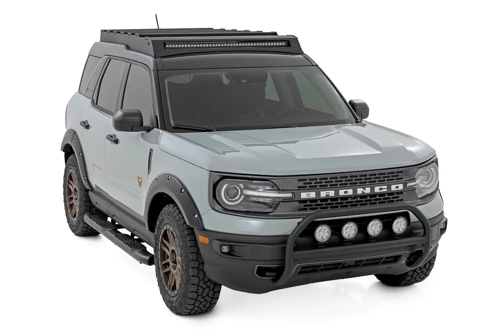 Rough Country Nudge Bar | w/ Tow Hooks | 4 Inch Round Led (x4) | Ford Bronco Sport (21-24) - Back View