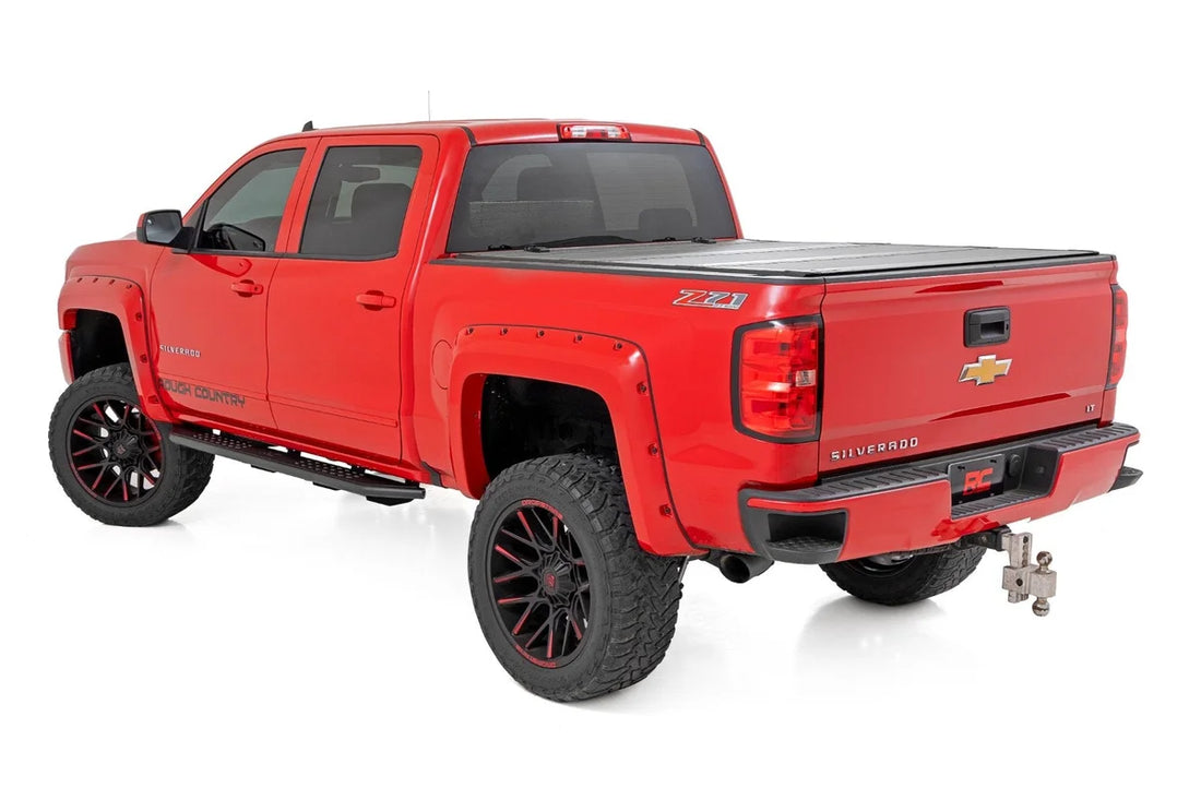 Rough Country OV2 Running Boards | Side Step Bars | Crew Cab | Chevy/GMC 1500/2500HD/3500HD (07-19 & Classic) - Back View