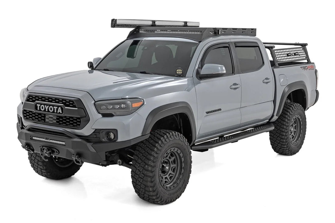 Rough Country OV2 Running Boards | Side Step Bars | Crew Cab | Toyota Tacoma (2016-2023) - Installation View