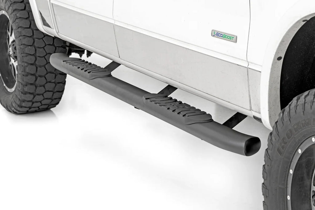 Rough Country Oval Nerf Step | Crew Cab | Black | Ford F-150 2WD/4WD (2009-2014) 21007 - Main Product View