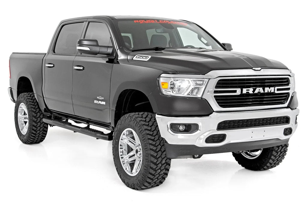 Rough Country Oval Nerf Step | Crew Cab | Black | Ram 1500 (19-25)/1500 TRX (21-24) 21004 - Side View
