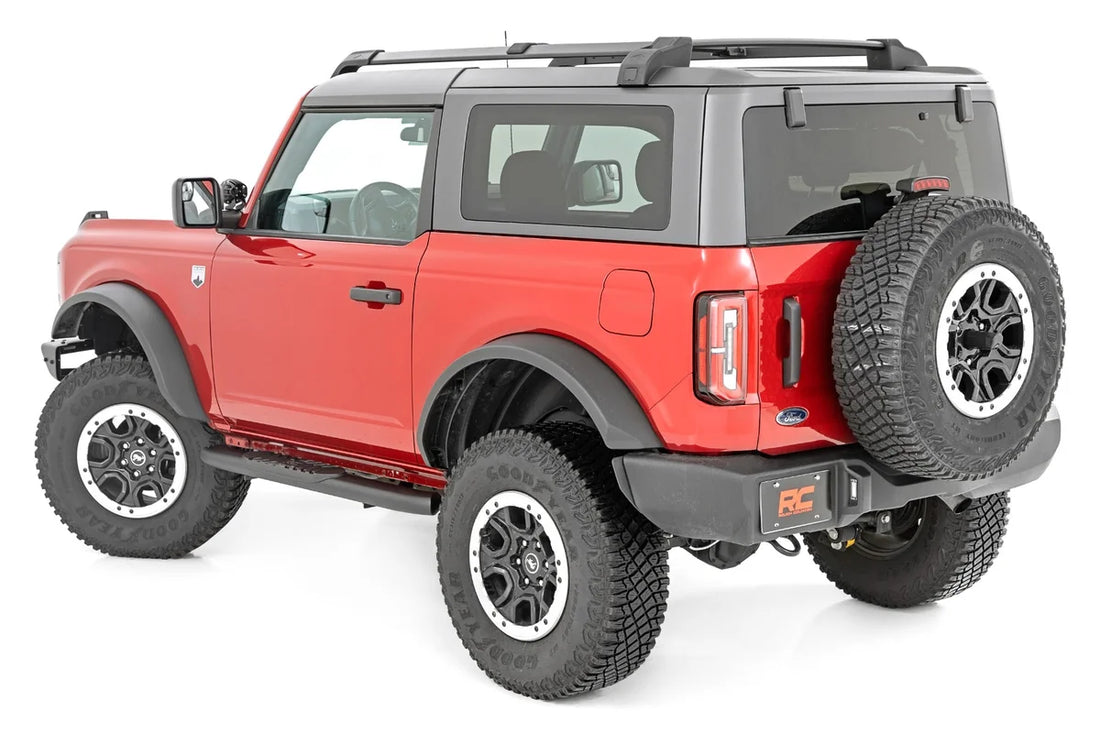 Rough Country Oval Nerf Steps | 2-Door | Black | Ford Bronco (2 Door) 4WD (2021-2024) 21012 - Side View