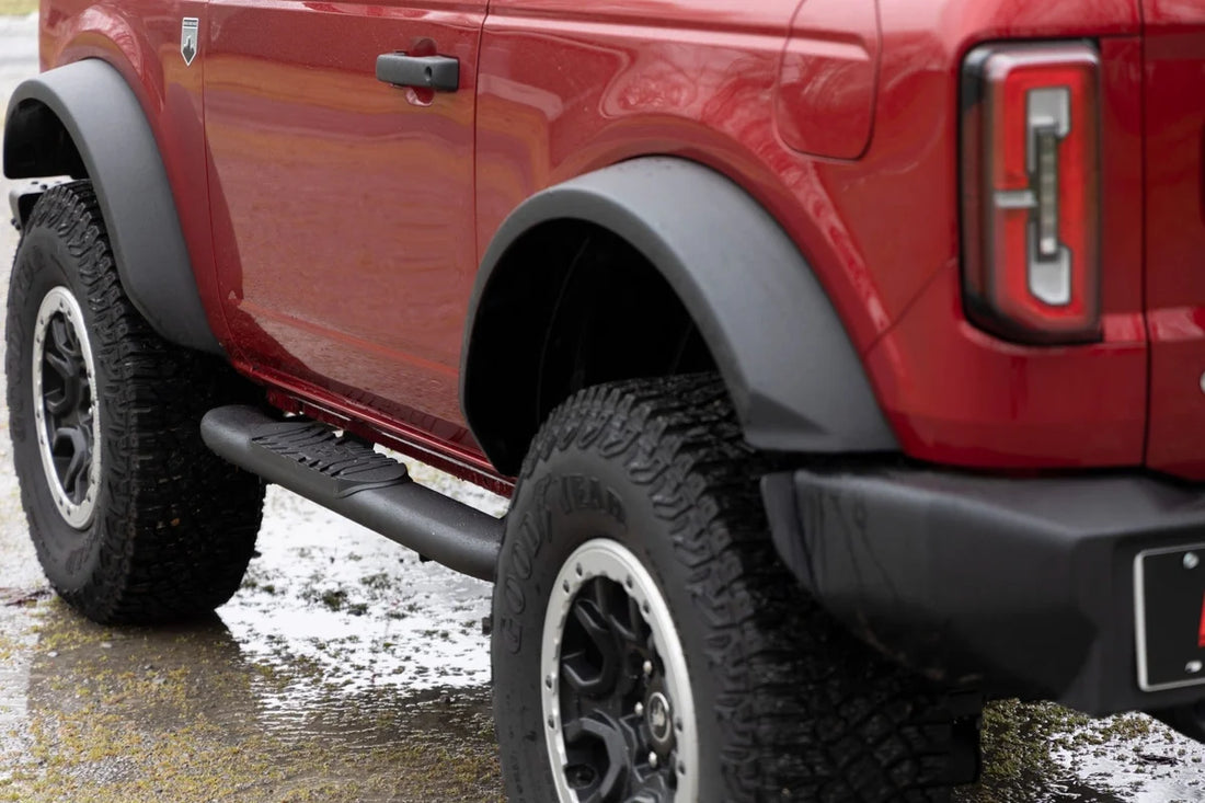 Rough Country Oval Nerf Steps | 2-Door | Black | Ford Bronco (2 Door) 4WD (2021-2024) 21012 - Additional View 6