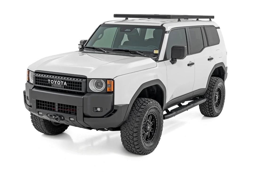 Rough Country Oval Nerf Steps | Black | Toyota Land Cruiser 4WD (2024-2025) - Side View