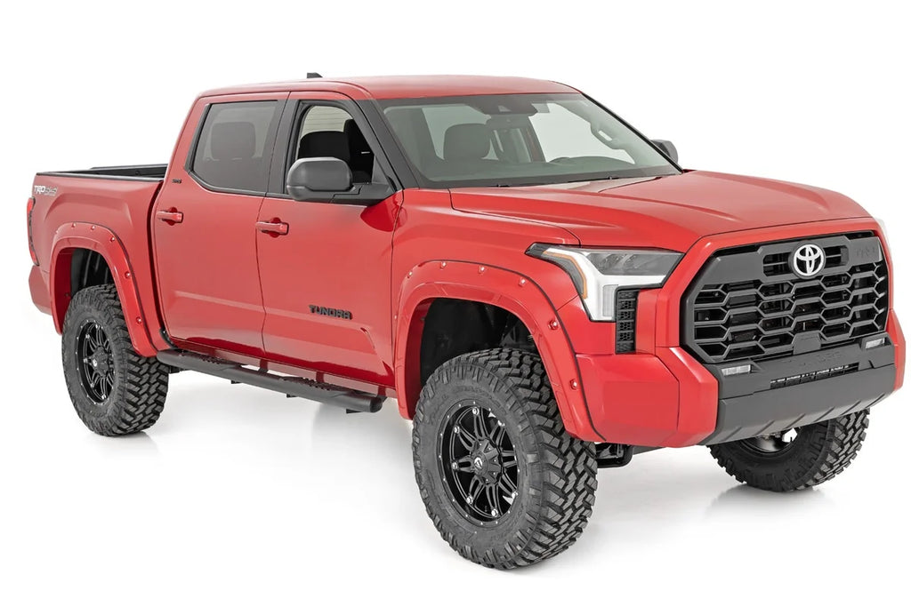 Rough Country Oval Nerf Steps | Crew Cab | Black | Toyota Tundra 2WD/4WD (2022-2024) 21014 - Side View