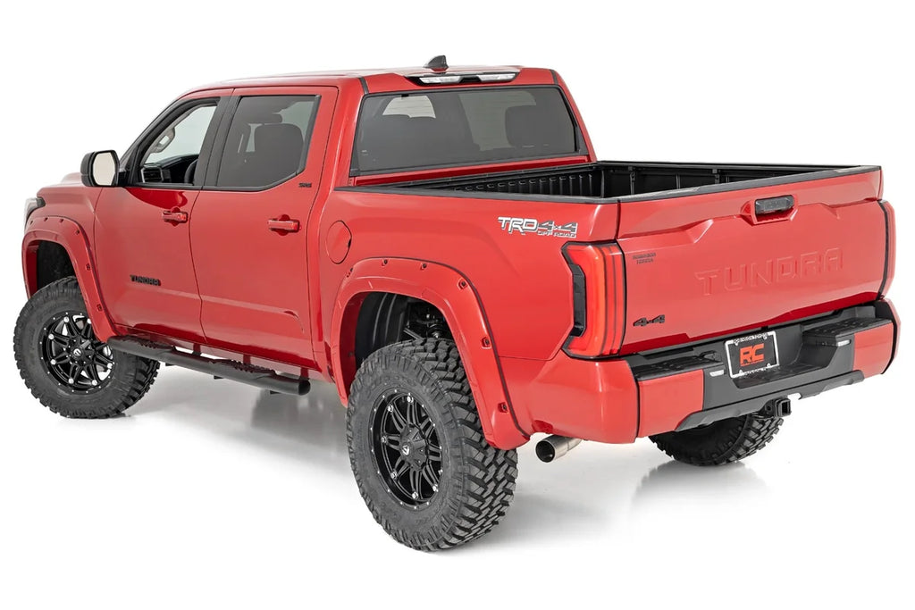 Rough Country Oval Nerf Steps | Crew Cab | Black | Toyota Tundra 2WD/4WD (2022-2024) 21014 - Back View