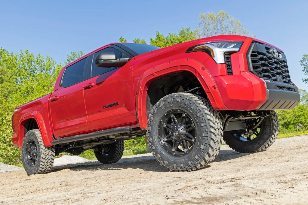 Rough Country Oval Nerf Steps | Crew Cab | Black | Toyota Tundra 2WD/4WD (2022-2024) 21014 - Installation View