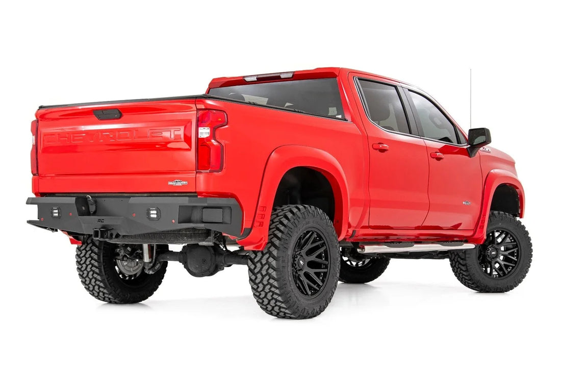 Rough Country Oval Nerf Steps | Stainless | Crew Cab | Chevy/GMC 1500/2500HD/3500HD (19-24) 21002S - Side View