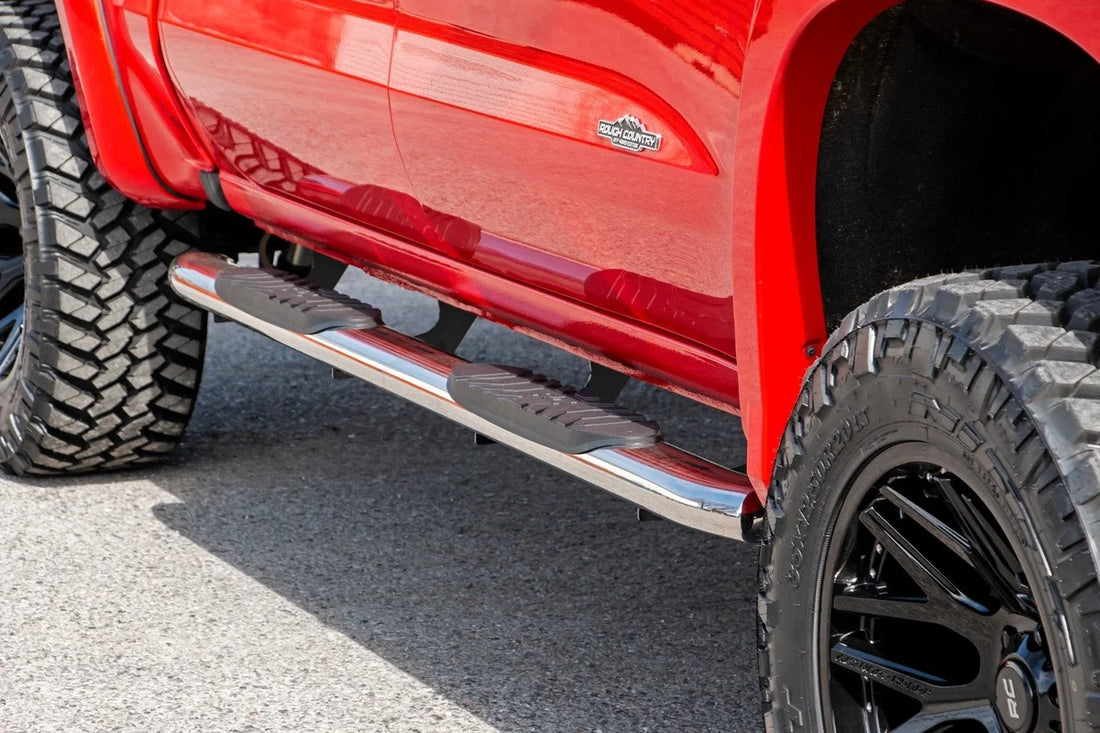Rough Country Oval Nerf Steps | Stainless | Crew Cab | Chevy/GMC 1500/2500HD/3500HD (19-24) 21002S - Additional View 6